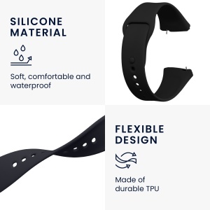 Set 2 Curele Kwmobile pentru Xiaomi Redmi Watch 3 Active, Negru/Albastru inchis, Silicon, KWM000024XY001C - Img 3