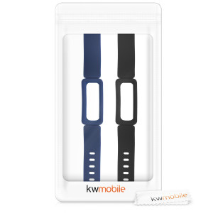 Set 2 Curele pentru Fitbit Ace 2, Kwmobile, Negru/Albastru, Silicon, 50102.01 - Img 7