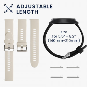Set 2 curele pentru Xiaomi Mi Watch/Mi Watch Color Sport, Kwmobile, Negru/Bej, Silicon, 58466.02 - Img 7