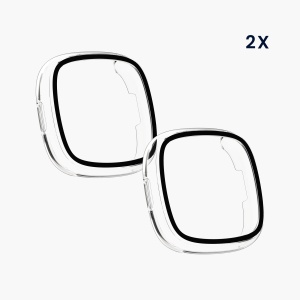 Set 2 Huse Kwmobile cu sticla securizata pentru Fitbit Versa 4/Sense 2, Transparent, Plastic, KWM000024UJ001C - Img 5