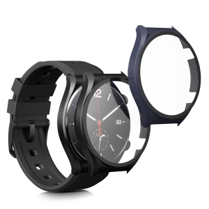 Set 2 Huse Kwmobile cu sticla securizata pentru Xiaomi Watch S1, Negru/Albastru inchis, Plastic, KWM000015ES003C - Img 1