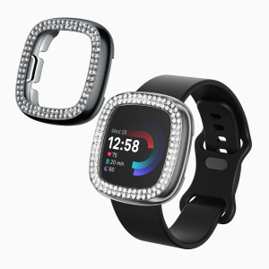Set 2 Huse Kwmobile pentru Fitbit Versa 4/Sense 2, Transparent/Negru, Plastic, KWM000024ZJ001C - Img 1