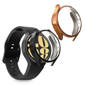 Set 2 Huse Kwmobile pentru Samsung Galaxy Watch 6, Negru/Auriu, Silicon, KWM000024TG004C - Img 1