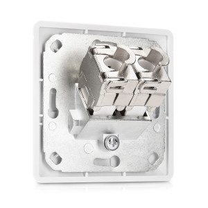 Set 2 Prize duble de retea RJ45 cu 4 mufe CAT 6A, Kwmobile, Alb, Metal, 45360.02 - Img 4