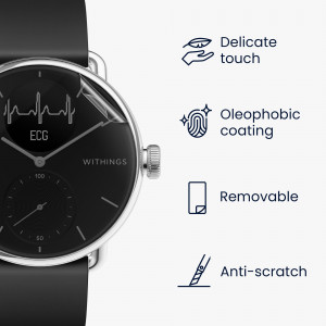 Set 3 Folii protectie pentru Withings Scanwatch 38mm, Kwmobile, Transparent, Silicon, 59432.1 - Img 3