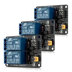 Set 3 Module releu cu 2 canale pentru Arduino Raspberry Pi, Kwmobile, Multicolor, Componente electronice, 38813 - Img 2