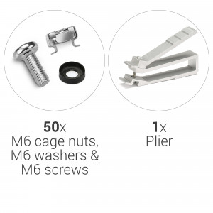 Set 50 Suruburi, piulite si saibe M6 cu instrument pentru extractie, Kwmobile, Argintiu, Metal, 51862.35.50 - Img 5