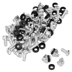 Set 50 Suruburi, piulite si saibe M6 dimensiune 19 inch/10 inch, Kwmobile, Argintiu, Metal, 50058.35.50 - Img 1