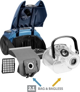 Aspirator cu sac si fara sac ECG VP SBS4400 Sapphire, 700W, HEPA 11, recipient 2,7 litri, albastru metalizat - Img 7