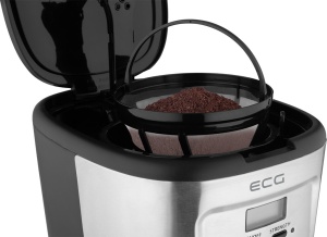 Cafetiera ECG KP 2125 Supreme, 900 W, 1.5 L, 12 cesti, LCD, bol din sticla