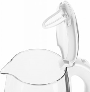Cana electrica fierbator din sticla ECG RK 2020 alba, 2 L, 2200 W, lumina albastra de fundal - Img 7