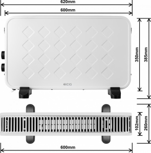 Convector electric de podea ECG TK 2070 Alb, 2000W, 2 trepte de putere - Img 10