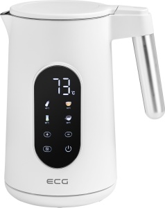 Fierbator electric ECG RK 1799 Smart White, 1.7 litri, 2200 W, pereti dubli, panou tactil, functii presetate, alb - Img 1