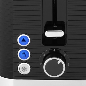 Prajitor de paine ECG ST 2750 Stripe, 930 W, 2 felii, 7 niveluri de rumenire, elemente din otel inoxidabil, negru - Img 6