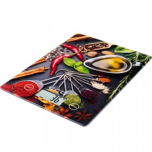 Cantar de bucatarie ECG KV 117 Chilli, 5 kg, precizie 1g, TARA, afisaj LCD, sticla securizata 3mm - Img 3
