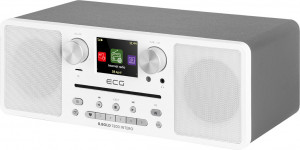 Internet radio ECG B.BOLD 7200 Intero White, FM + DAB, stereo 2 × 10 W, CD audio si MP3,Bluetooth, USB, carcasa lemn, alb - Img 1