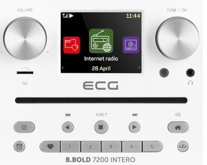 Internet radio ECG B.BOLD 7200 Intero White, FM + DAB, stereo 2 × 10 W, CD audio si MP3,Bluetooth, USB, carcasa lemn, alb - Img 4