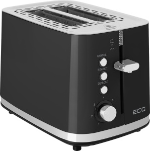 Prajitor de paine ECG ST 2766 Vintage Nero, 925 W, 2 felii, 7 niveluri de rumenire, negru - Img 1