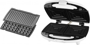 Sandwich-maker ECG S 399 3in1, alb, 700W, 3 tipuri de placi detasabile - Img 4