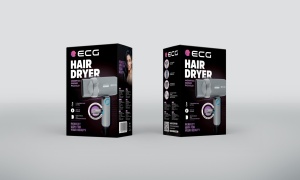 Uscator de par pentru voiaj ECG Grigio Piccolo, 1200 W, 2 viteze, 2 niveluri de temperatura, maner pliabil, gri - Img 9