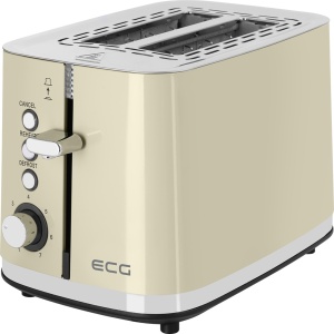 Prajitor de paine ECG ST 2766 Vintage Vanilla, 925 W, 2 felii, 7 niveluri de rumenire, crem - Img 2
