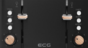 Prajitor de paine ECG ST 4768 Timber Black, 1850 W, 4 felii, 7 grade de rumenire, otel inoxidabil si elemente din lemn, negru - Img 6