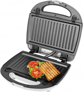 Sandwich-maker ECG S 399 3in1, alb, 700W, 3 tipuri de placi detasabile - Img 5