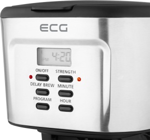 Cafetiera ECG KP 2125 Supreme, 900 W, 1.5 L, 12 cesti, LCD, bol din sticla