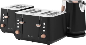 Prajitor de paine ECG ST 4768 Timber Black, 1850 W, 4 felii, 7 grade de rumenire, otel inoxidabil si elemente din lemn, negru - Img 10