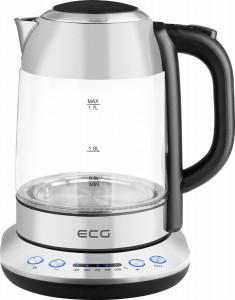 Cana electrica fierbator ECG RK 1781 glass, 1.7 L, 2200 W, 5 setari de temperatura - Img 1