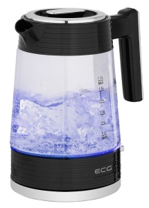 Fierbator electric ECG RK 1750 Stripe, 2200 W, 1.7 litri, sticla borosilicata, elemente din otel inoxidabil - Img 1
