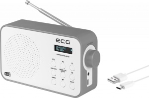 Radio portabil ECG RD 110 DAB cu tuner DAB+ si FM, alb, 1,2 W, memorie 30 de posturi - Img 11