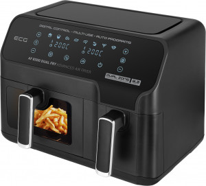 Friteuza dubla cu aer cald ECG AF 8300 Dual Fry, 5.2 + 3.1 litri, 2700 W, 8 programe, control temperatura 80-200°C - Img 2