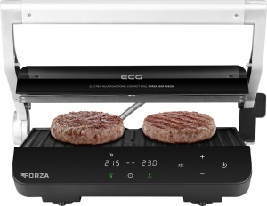 Grill electric ECG FORZA 5200 Fuego, 2000W, 80-230 °C, 2 termostate, cronometru, deschidere 180°, capac din otel inoxidabil - Img 5
