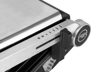 Grill electric ECG FORZA 5200 Fuego, 2000W, 80-230 °C, 2 termostate, cronometru, deschidere 180°, capac din otel inoxidabil - Img 9