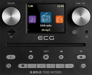 Internet radio ECG B.BOLD 7200 Intero Black, FM + DAB, stereo 2 × 10 W, CD audio si MP3, Bluetooth, USB, carcasa lemn, negru - Img 9