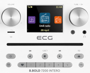 Internet radio ECG B.BOLD 7200 Intero White, FM + DAB, stereo 2 × 10 W, CD audio si MP3,Bluetooth, USB, carcasa lemn, alb - Img 8