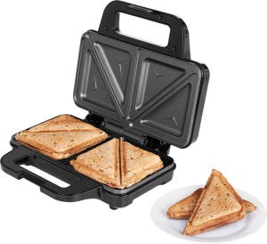 Sandwich maker ECG S 2120 Grande, 900 W, 4 sandvisuri triunghiulare, design din otel inoxidabil si plastic - Img 7