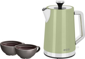 Fierbator electric ECG RK 1766 Vintage Olive, 2200 W, 1.7 litri, otel inoxidabil, verde olive - Img 9