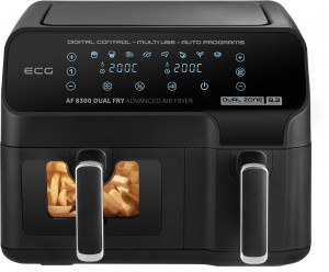 Friteuza dubla cu aer cald ECG AF 8300 Dual Fry, 5.2 + 3.1 litri, 2700 W, 8 programe, control temperatura 80-200°C - Img 3