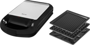Sandwich maker grill ECG S 4310, 1200 W, 3 tipuri de placi interschimbabile 23 x 23 cm, unghi deschidere 105° - Img 6