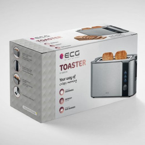 Prajitor de paine ECG ST 10630 inox , 1000 W, 2 felii, 6 niveluri rumenire - Img 4