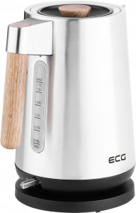 Fierbator electric ECG RK 1767 Strix Timber, 1.7 litri, 2200 W, otel inoxidabil si elemente din lemn - Img 3