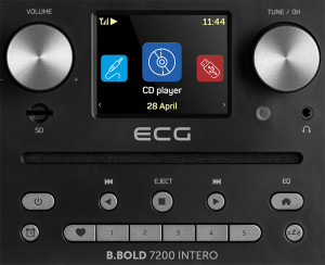 Internet radio ECG B.BOLD 7200 Intero Black, FM + DAB, stereo 2 × 10 W, CD audio si MP3, Bluetooth, USB, carcasa lemn, negru - Img 8