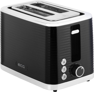 Prajitor de paine ECG ST 2750 Stripe, 930 W, 2 felii, 7 niveluri de rumenire, elemente din otel inoxidabil, negru - Img 4