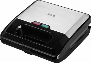 Sandwich-maker ECG S3173 3in1 Triangle, 750W, 3 tipuri de placi detasabile, negru-otel inoxidabil - Img 1