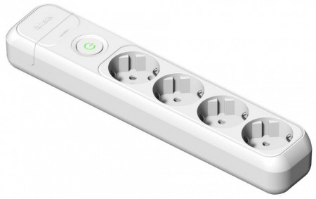 Capat prelungitor 4 prize schuko 230V 16A Famatel cu intrerupator luminos