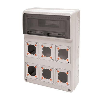 Tablou electric AcquaCOMBI 16M cu loc de prize predecupate extra IP65 Famatel
