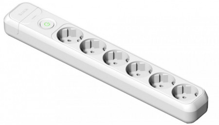 Capat prelungitor 6 prize schuko 230V 16A Famatel cu intrerupator luminos