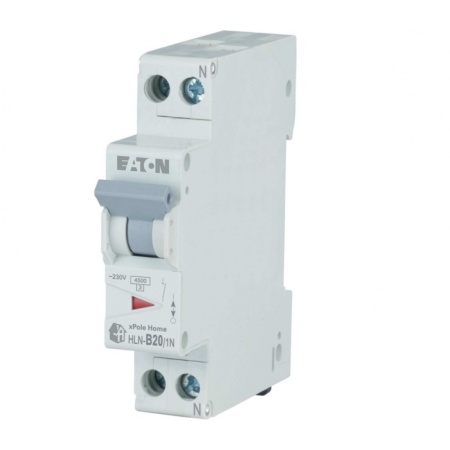Intrerupator automat intr-un singur modul 1P+N 20A 4,5kA curba B Eaton